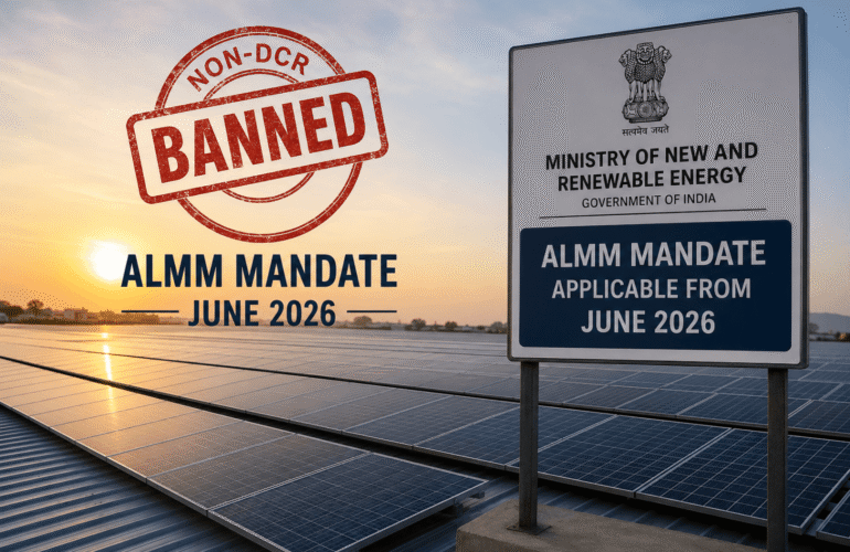 Non-DCR solar panels and June 2026 ALMM mandate in India explained for rooftop, net-metering, and commercial solar projects