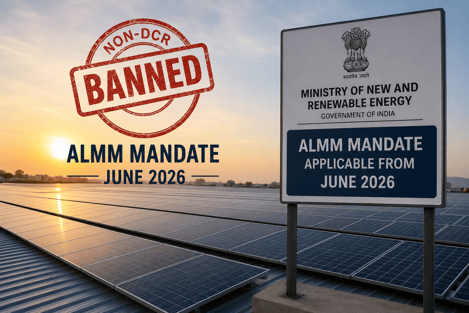Non-DCR solar panels and June 2026 ALMM mandate in India explained for rooftop, net-metering, and commercial solar projects