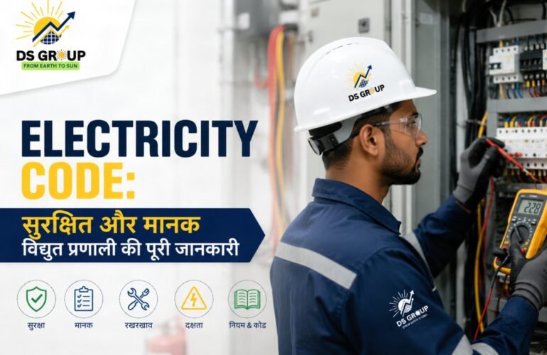 Electricity Code के अनुसार सुरक्षित और मानक विद्युत प्रणाली का चित्रण